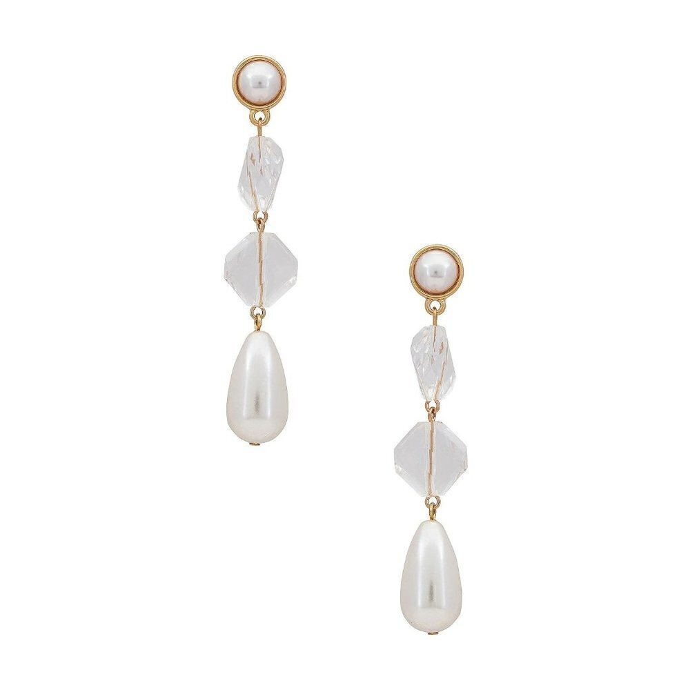 Ettika Drop Earring Pearls Clear Womens Size OS